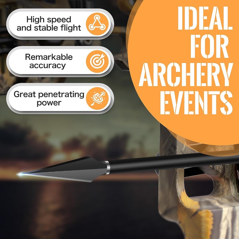 Sunya Broadheads 100/120/125/150 Grain Traditional Archery Arrow Tips for Compound, Recurve Bow & Crossbow, Pack of 12 - Image 4